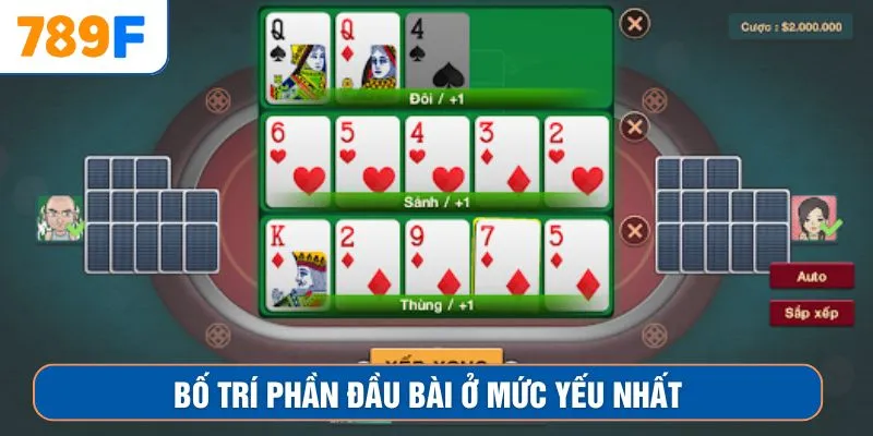 Cách Đánh Phỏm Rắn Và Bí Quyết Bách Thắng Cho Người Mới 4 Bố trí phần đầu bài ở mức yếu nhất